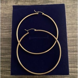 70mm Hoop Earrings in 10K Tube Hollow Gold
